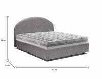 Letto matrimoniale Melanite, Letto contenitore con rivestimento in tessuto, Made in Italy, Apertura frontale, con materasso cm 160x200 incluso, Grigio