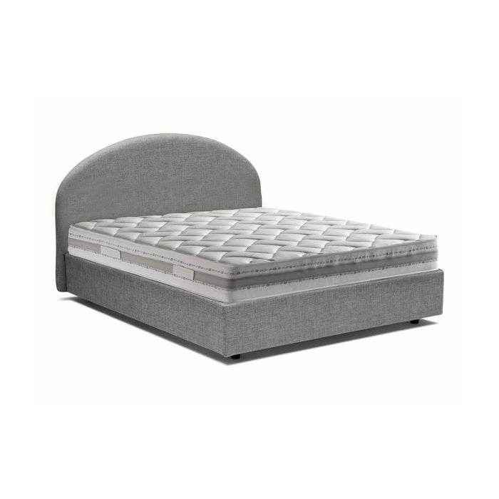Letto matrimoniale Melanite, Letto contenitore con rivestimento in tessuto, Made in Italy, Apertura frontale, con materasso cm 160x200 incluso, Grigio