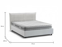 Letto matrimoniale Almond, Letto contenitore con rivestimento in tessuto, Made in Italy, Apertura frontale, con materasso 160x190 cm incluso, Bianco