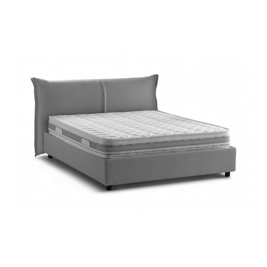 Letto matrimoniale Akio, Made in Italy, Apertura frontale, con materasso 160x190 cm incluso, Grigio