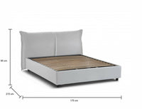 Letto matrimoniale Abarat, Letto contenitore con rivestimento in tessuto, Made in Italy, Apertura frontale, adatto per materasso 160x200 cm, Bianco