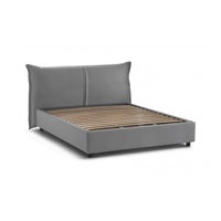 Letto matrimoniale Abarat, Letto contenitore con rivestimento in tessuto, Made in Italy, Apertura frontale, adatto per materasso 160x200 cm, Grigio