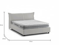 Letto matrimoniale Aldus, Letto contenitore con rivestimento in tessuto, Made in Italy, Apertura frontale, con materasso 160x200 cm incluso, Bianco