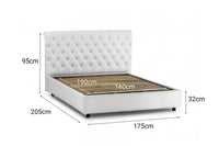 Letto matrimoniale Arnorld, Letto contenitore e testata in ecopelle, Made in Italy, Apertura frontale, Bianco, adatto a materasso da 160x190 cm