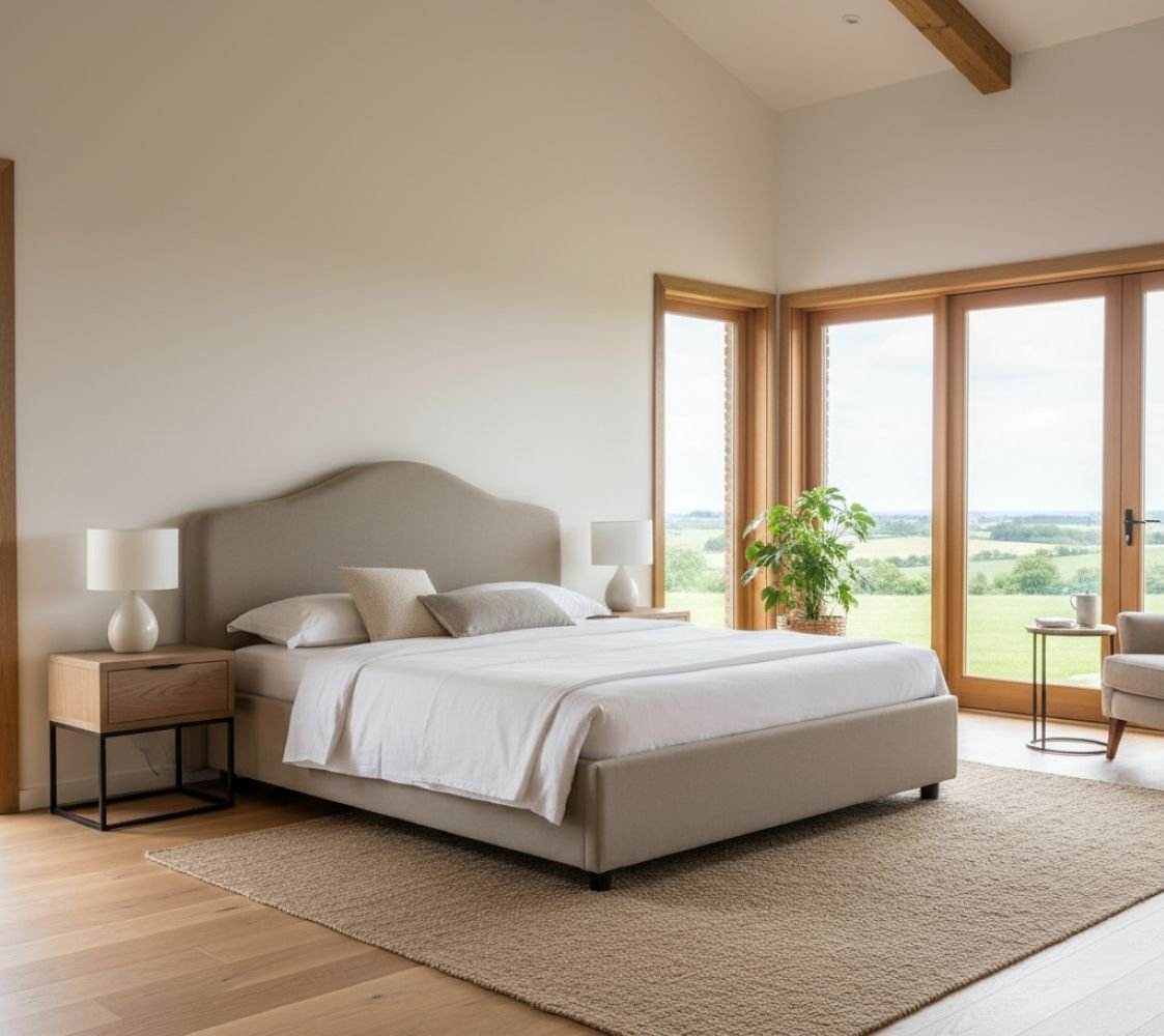 Letto matrimoniale Abigael, Letto contenitore con rivestimento in tessuto, Made in Italy, Apertura frontale, adatto per materasso 160x190 cm, Tortora