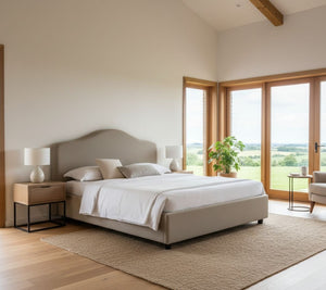 Letto matrimoniale Abigael, Letto contenitore con rivestimento in tessuto, Made in Italy, Apertura frontale, adatto per materasso 160x190 cm, Tortora