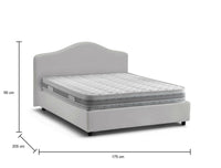 Letto matrimoniale Akym, Letto contenitore con rivestimento in tessuto, Made in Italy, Apertura frontale, con materasso 160x190 cm incluso, Bianco