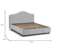 Letto matrimoniale Alborella, Letto contenitore con rivestimento in tessuto, Made in Italy, Apertura frontale, adatto per materasso 160x200 cm, Bianco