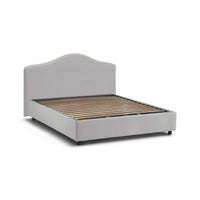 Letto matrimoniale Alborella, Letto contenitore con rivestimento in tessuto, Made in Italy, Apertura frontale, adatto per materasso 160x200 cm, Bianco