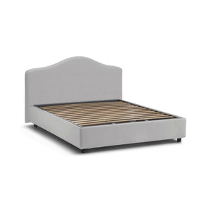 Letto matrimoniale Alborella, Letto contenitore con rivestimento in tessuto, Made in Italy, Apertura frontale, adatto per materasso 160x200 cm, Bianco