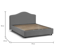 Letto matrimoniale Alborella, Letto contenitore con rivestimento in tessuto, Made in Italy, Apertura frontale, adatto per materasso 160x200 cm, Grigio