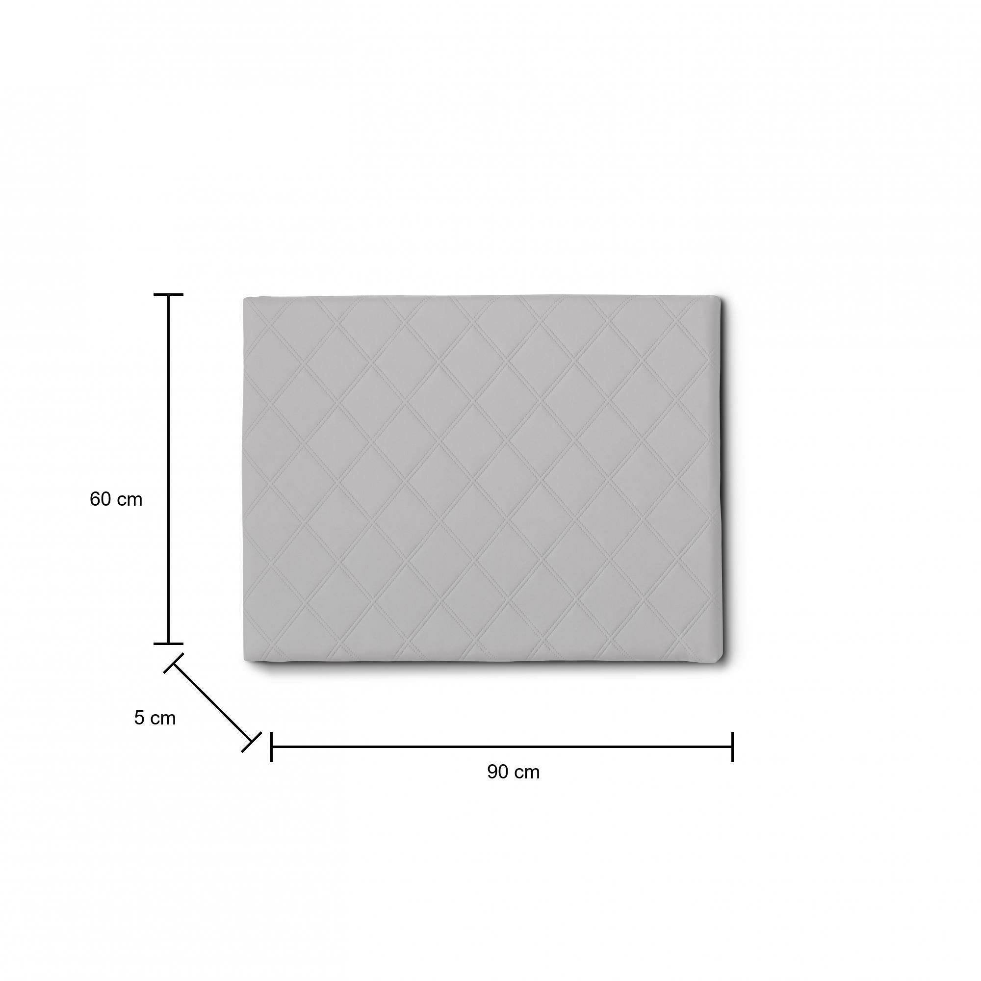 Letto singolo Arak, Testata in ecopelle a muro, Made in Italy, adatta a letto Singolo, cm 90x60, Bianco