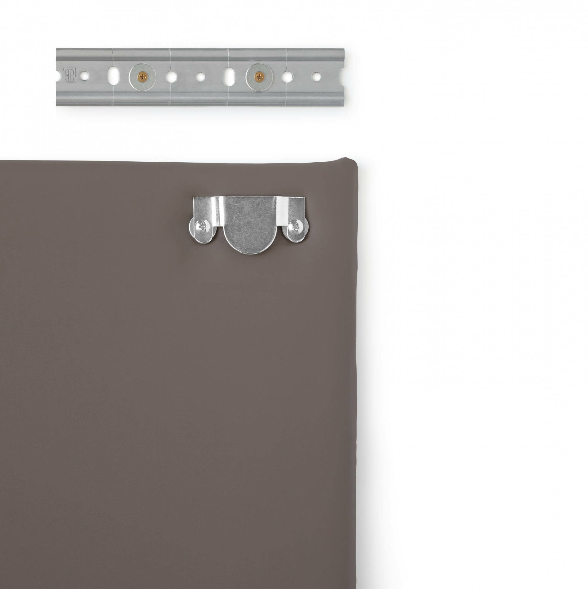 Letto singolo Arak, Testata in ecopelle a muro, Made in Italy, adatta a letto Singolo, cm 90x60, Tortora