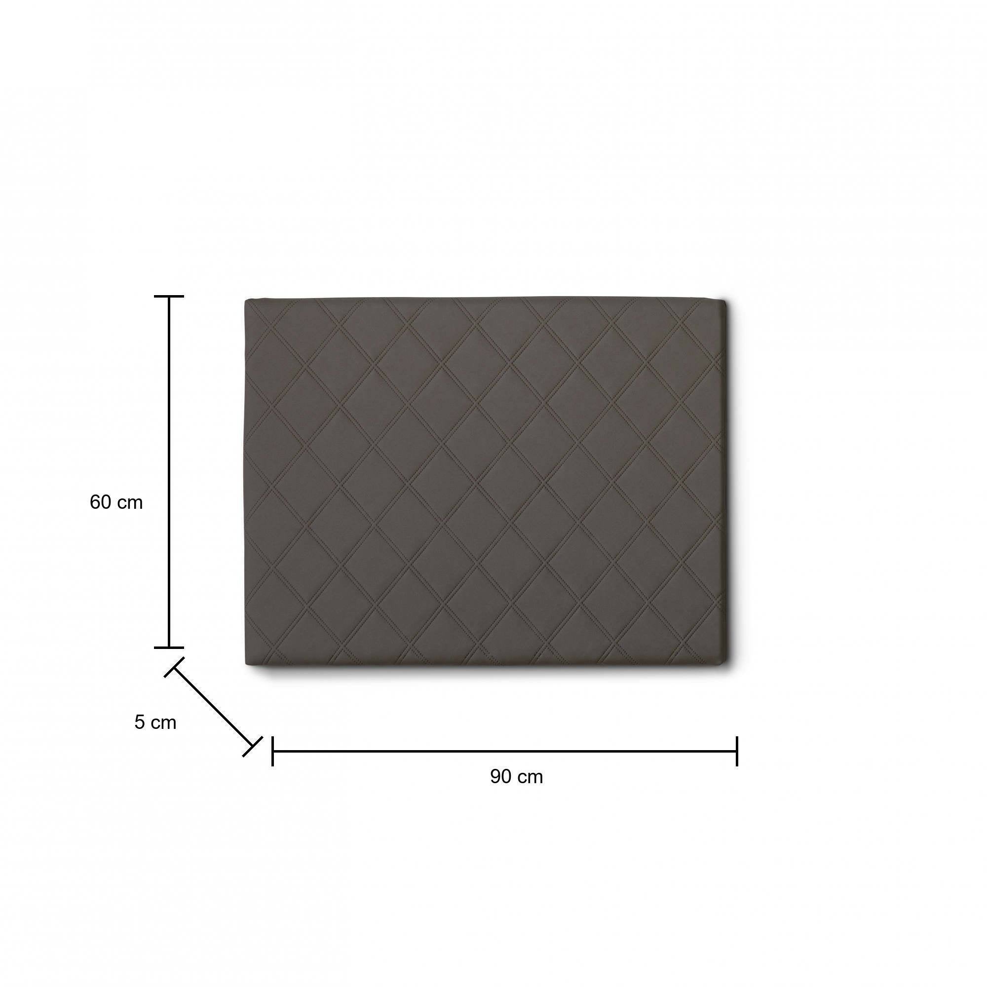 Letto singolo Arak, Testata in ecopelle a muro, Made in Italy, adatta a letto Singolo, cm 90x60, Tortora