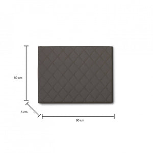 Letto singolo Arak, Testata in ecopelle a muro, Made in Italy, adatta a letto Singolo, cm 90x60, Tortora