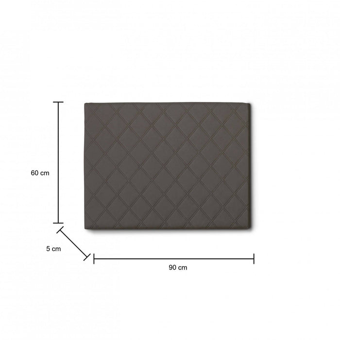 Letto singolo Arak, Testata in ecopelle a muro, Made in Italy, adatta a letto Singolo, cm 90x60, Tortora