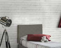 Letto singolo Arak, Testata in ecopelle a muro, Made in Italy, adatta a letto Singolo, cm 90x60, Tortora