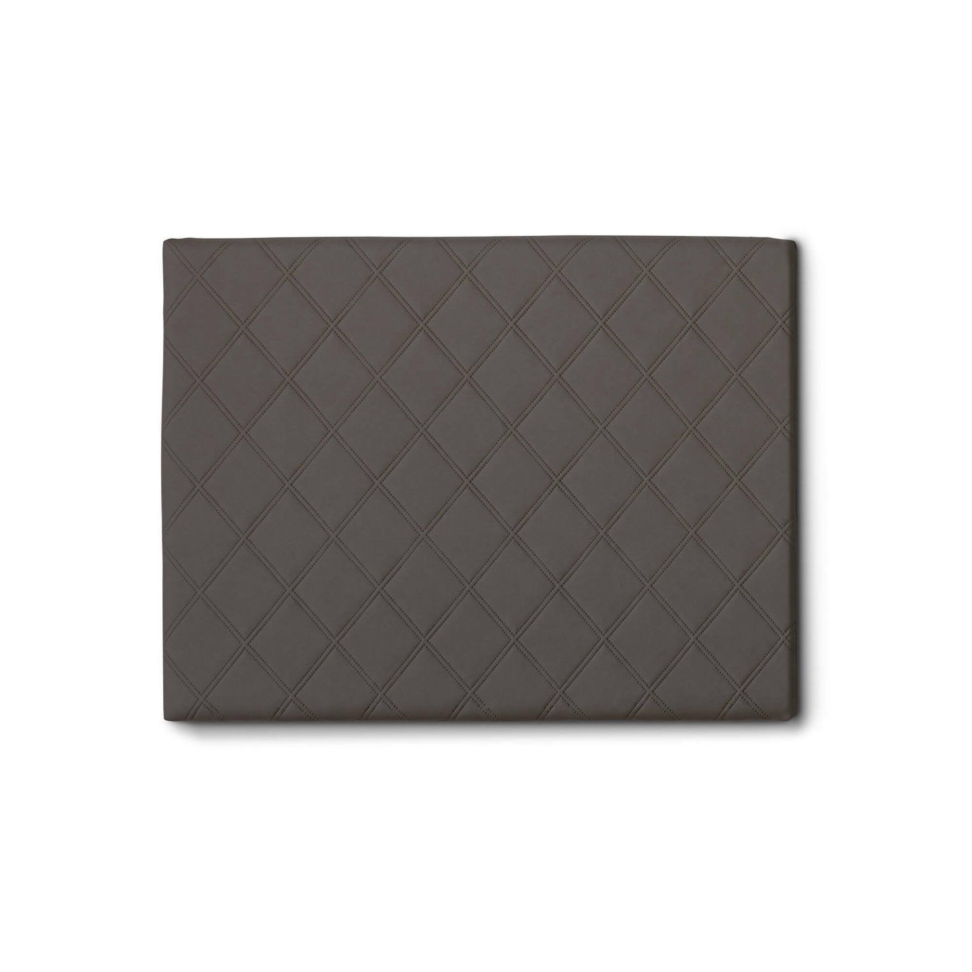 Letto singolo Arak, Testata in ecopelle a muro, Made in Italy, adatta a letto Singolo, cm 90x60, Tortora