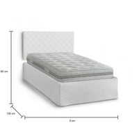 Opale, Letto Piazza e Mezza Materasso Incluso Made in Italy, Bianco