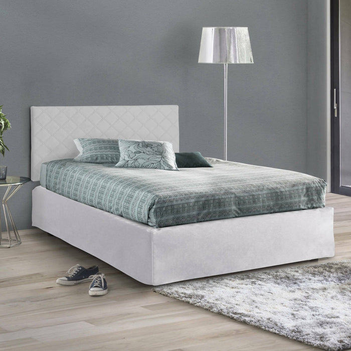 Opale, Letto Piazza e Mezza Materasso Incluso Made in Italy, Bianco