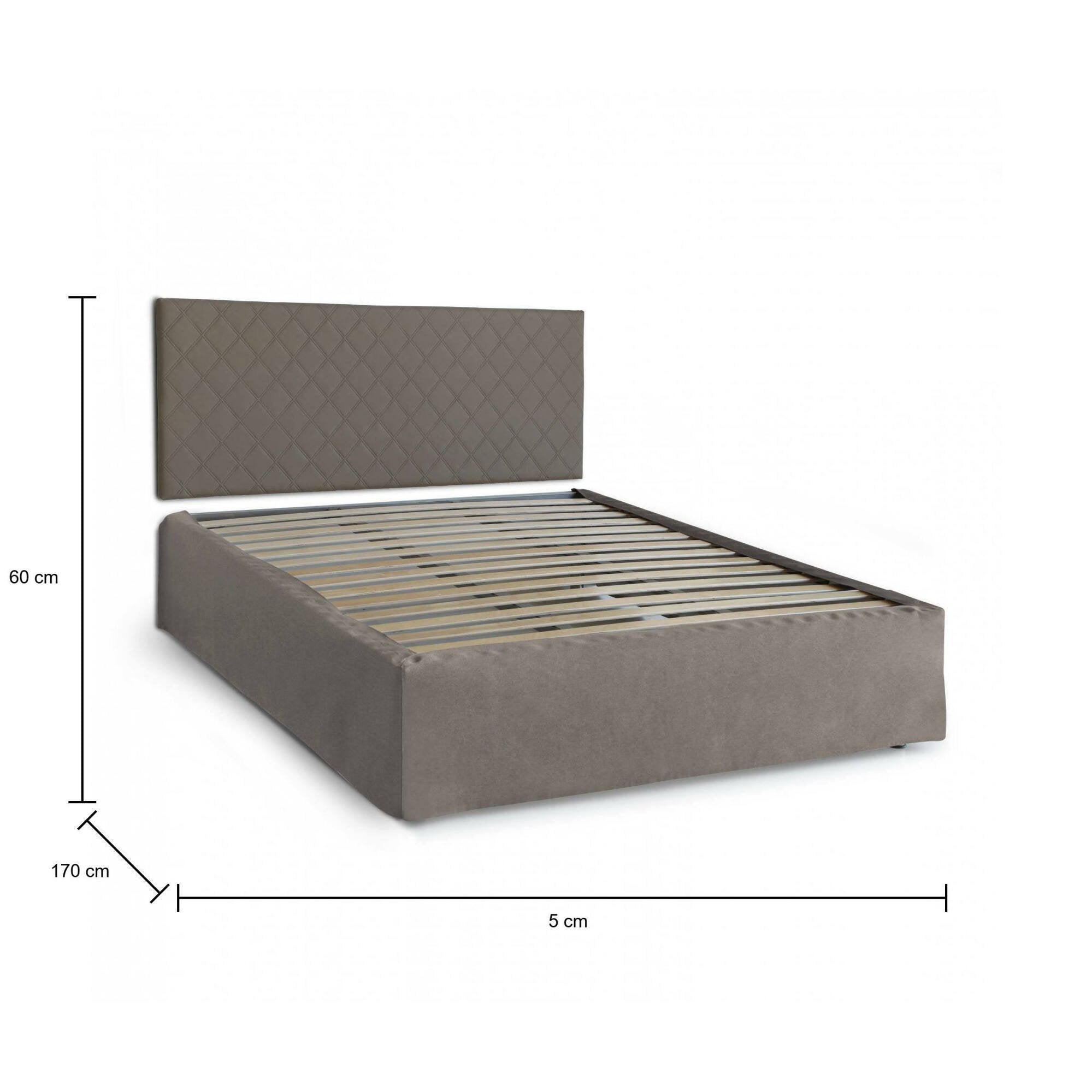 Letto Matrimoniale Alfredo, Letto Matrimoniale Sfoderabile Made in Italy, Grigio