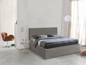 Letto Matrimoniale Alfredo, Letto Matrimoniale Sfoderabile Made in Italy, Grigio