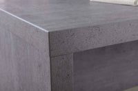 Scrivania 0, Scrittoio consolle moderno, Tavolo da studio o ufficio porta PC portalibri, Grigio Cemento, Cm 140x69h74
