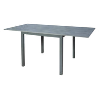 Tavolo allungabile 0, Tavolo da pranzo estensibile, Consolle multiuso con allunghe in metallo con piano in laminato, Cm 90x90h76, Cemento