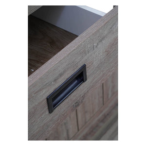 Credenza 0, Vetrina cristalliera a 4 ante e 3 cassetti, Madia alta da salotto, Cm 150x40h203, Rovere anticato