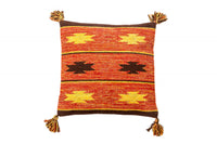 Tappeto moderno Chicago, stile kilim, 100% cotone, arancione, 45x45cm