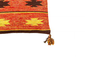 Tappeto moderno Chicago, stile kilim, 100% cotone, arancione, 45x45cm