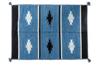 Tappeto moderno Chicago, stile kilim, 100% cotone, blu , 200x140cm