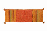 Tappeto moderno Kansas, stile kilim, 100% cotone, arancione, 200x60cm