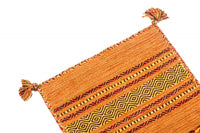 Tappeto moderno Kansas, stile kilim, 100% cotone, arancione, 200x60cm