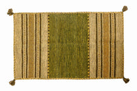 Tappeto moderno Kansas, stile kilim, 100% cotone, verde, 90x60cm