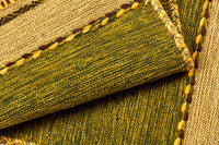 Tappeto moderno Kansas, stile kilim, 100% cotone, verde, 200x60cm