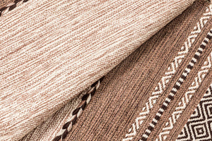 Tappeto moderno Kansas, stile kilim, 100% cotone, avorio, 200x60cm