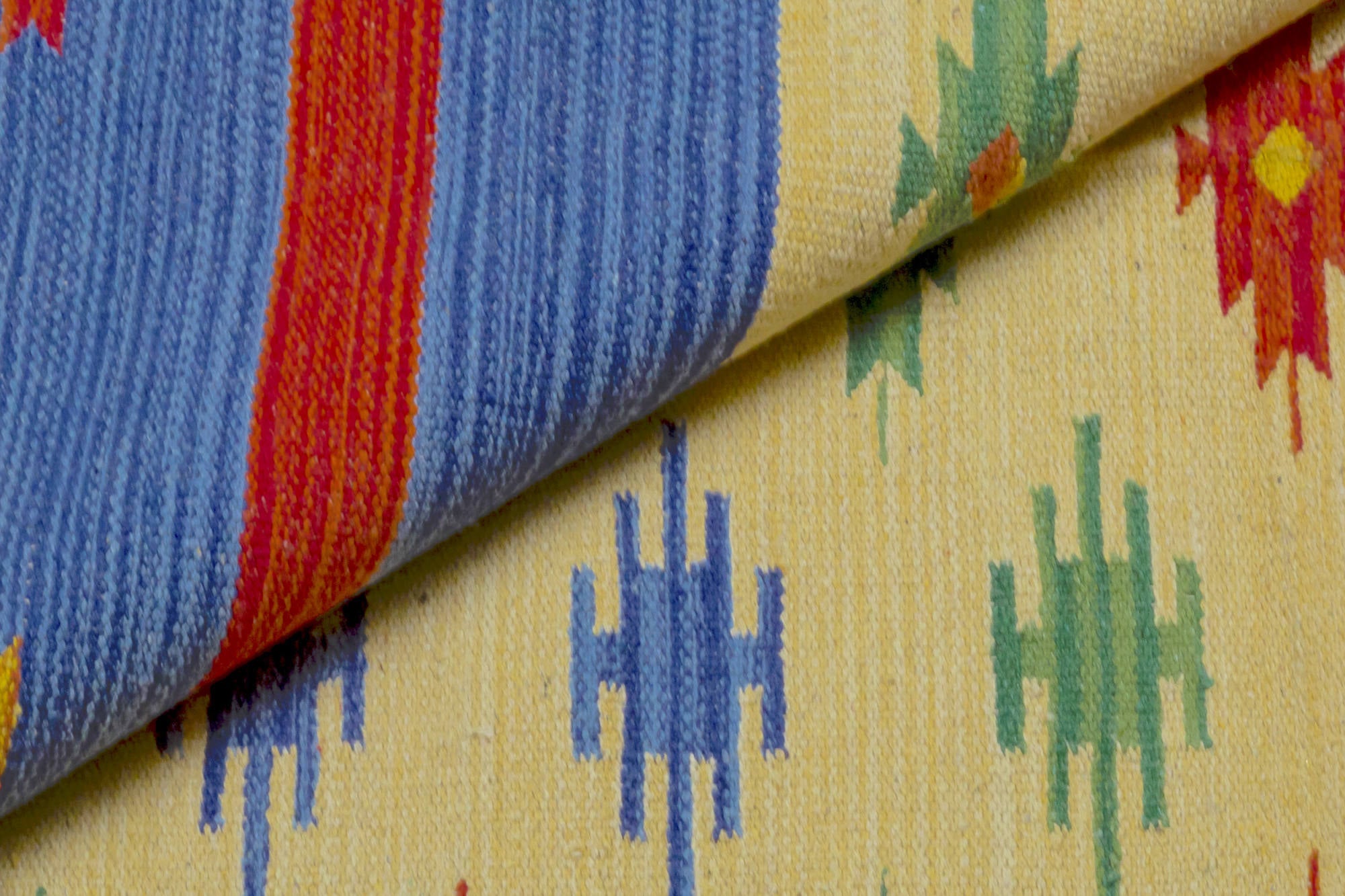 Tappeto moderno Seattle, stile kilim, 100% cotone, multicolore, 170x110cm