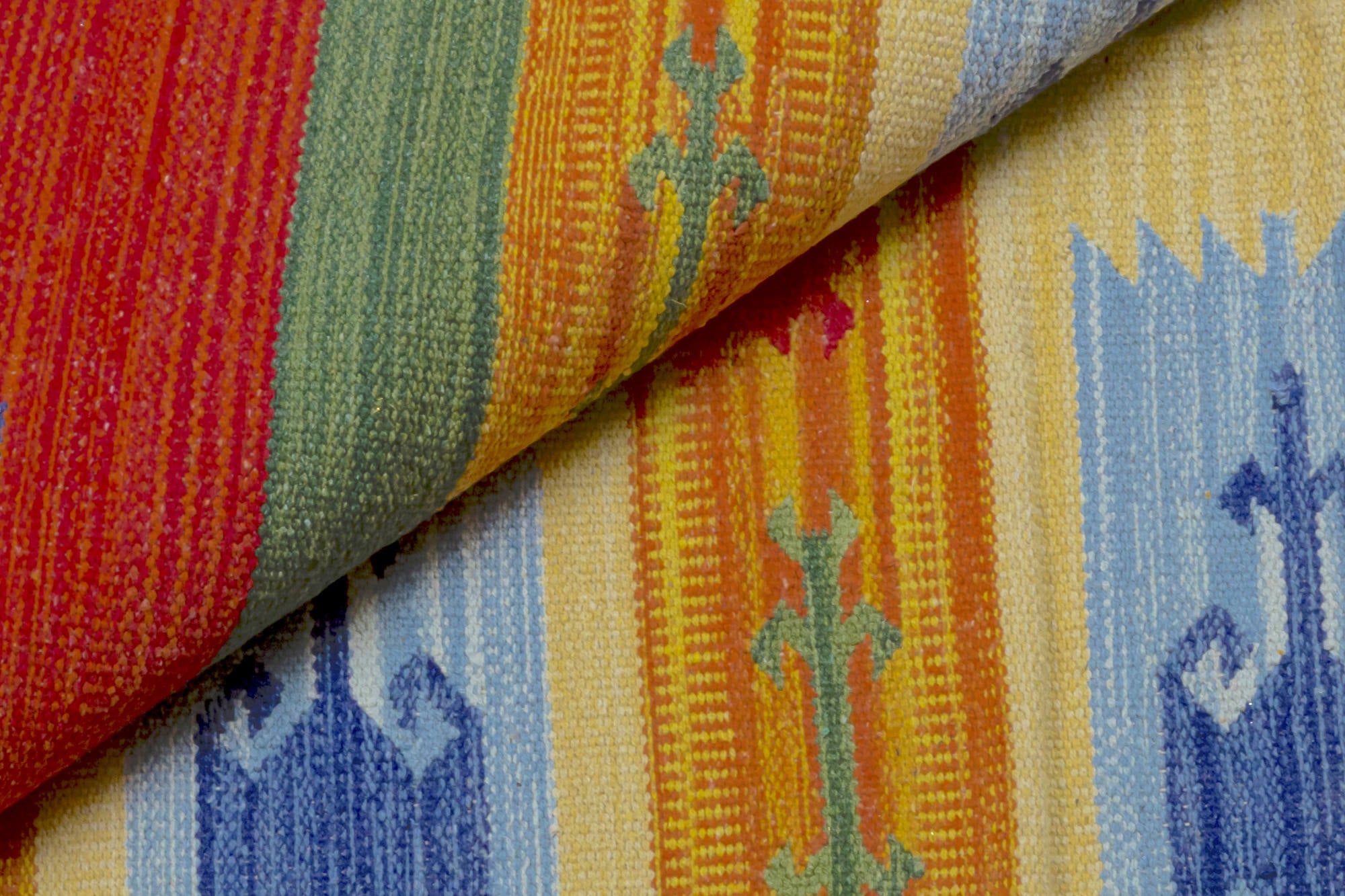 Tappeto moderno Seattle, stile kilim, 100% cotone, multicolore, 170x110cm