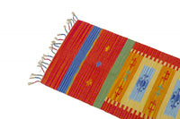 Tappeto moderno Seattle, stile kilim, 100% cotone, multicolore, 180x60cm