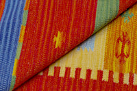 Tappeto moderno Seattle, stile kilim, 100% cotone, multicolore, 240x60cm