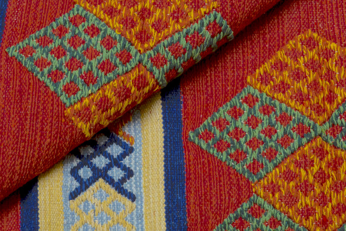 Tappeto moderno Seattle, stile kilim, 100% cotone, multicolore, 170x110cm