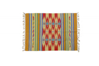 Tappeto moderno Seattle, stile kilim, 100% cotone, multicolore, 130x70cm