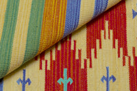 Tappeto moderno Seattle, stile kilim, 100% cotone, multicolore, 130x70cm