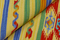 Tappeto moderno Seattle, stile kilim, 100% cotone, multicolore, 240x60cm