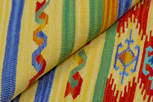 Tappeto moderno Seattle, stile kilim, 100% cotone, multicolore, 240x60cm