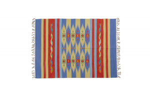 Tappeto moderno Seattle, stile kilim, 100% cotone, multicolore, 200x140cm