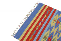 Tappeto moderno Seattle, stile kilim, 100% cotone, multicolore, 200x140cm