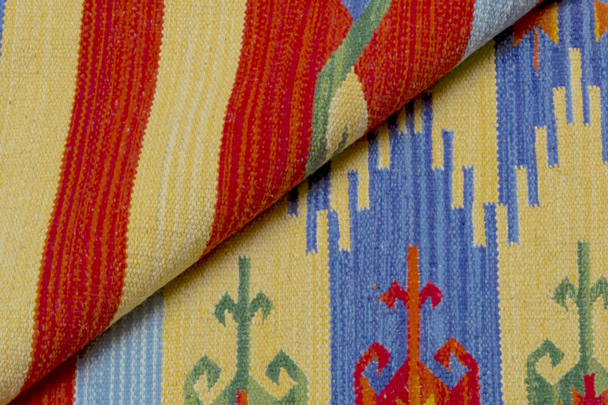 Tappeto moderno Seattle, stile kilim, 100% cotone, multicolore, 200x140cm