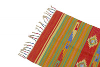 Tappeto moderno Seattle, stile kilim, 100% cotone, multicolore, 90x60cm